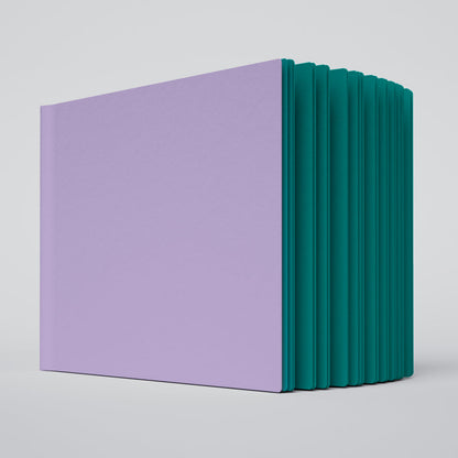 Uglybook in No 2 Pluto with a lavender cover and deep teal pages