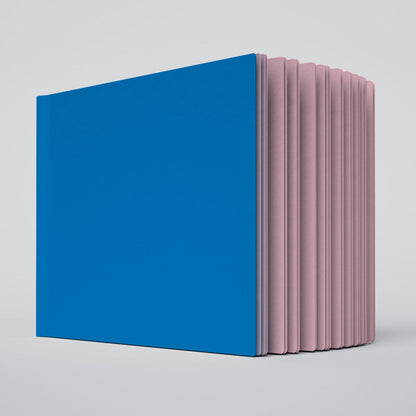 Uglybook in No 2 Pluto with a bright blue cover and soft lavender pages
