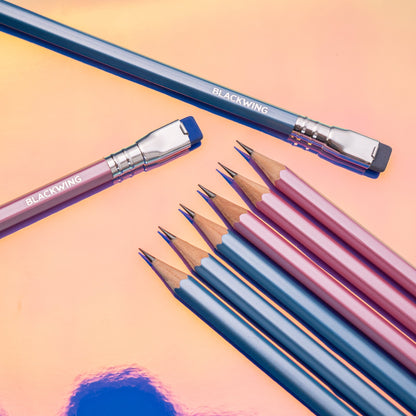 Blue Pink Black Wing Pearl Dozen Pencil Medium - Odd Nodd Art Supply