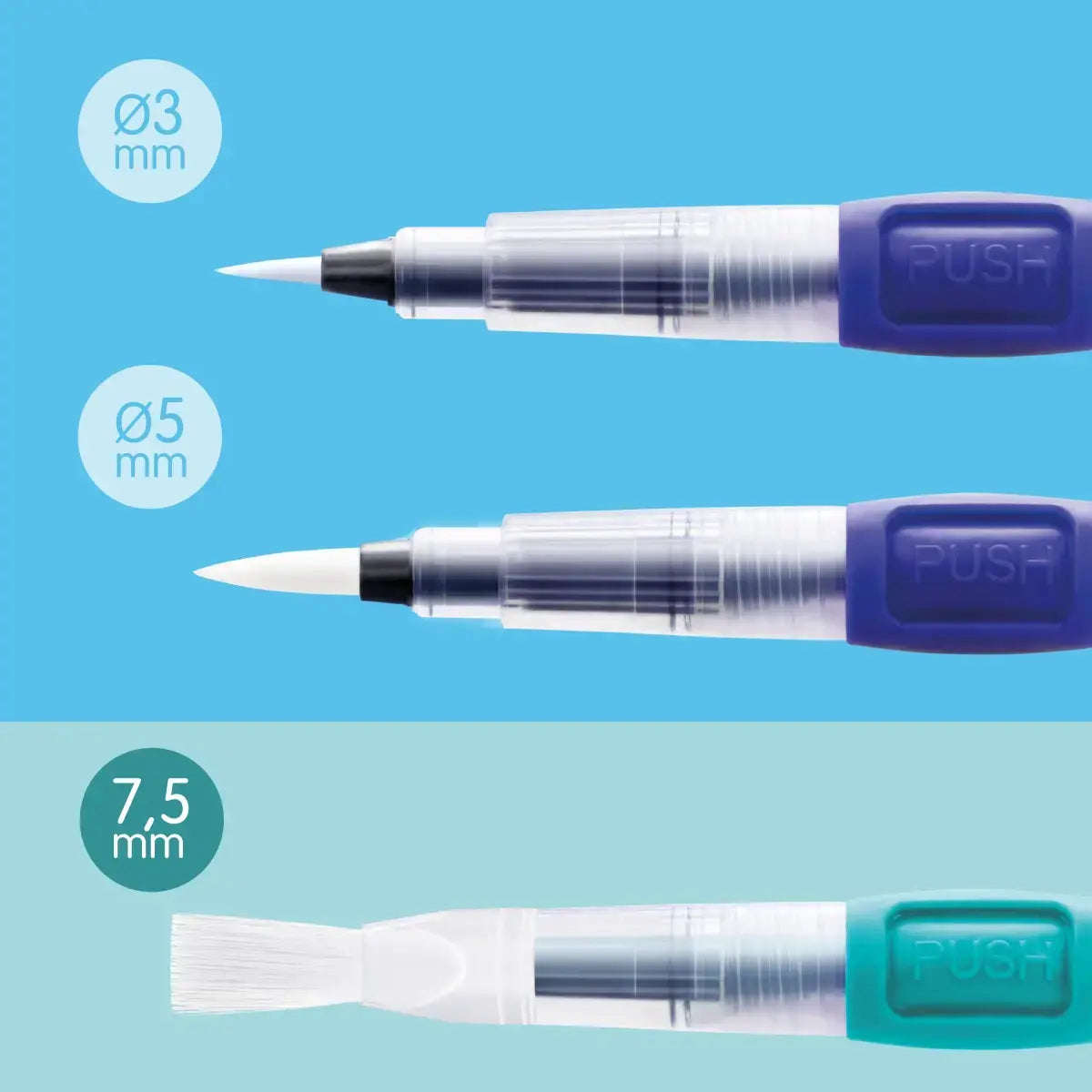 Milan Refillable Water Brushes - Odd Nodd Art Supply