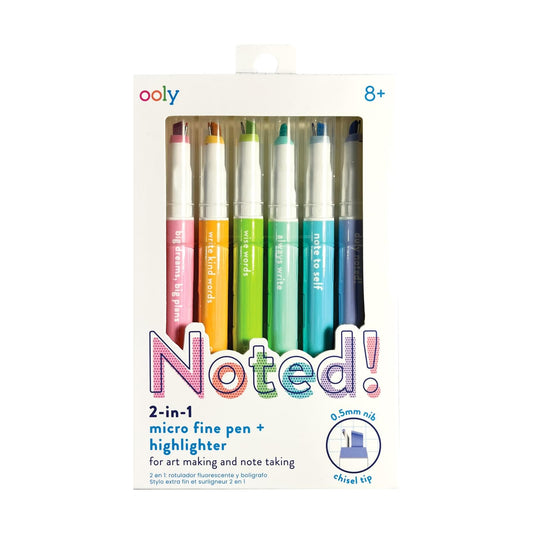 Noted! 2-in-1 Micro Fine Tip Pens & Highlighters - Odd Nodd Art Supply