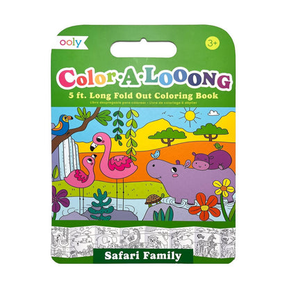 Color-A-Looong coloring book packaging with cartoon animals and 'ooly' branding.