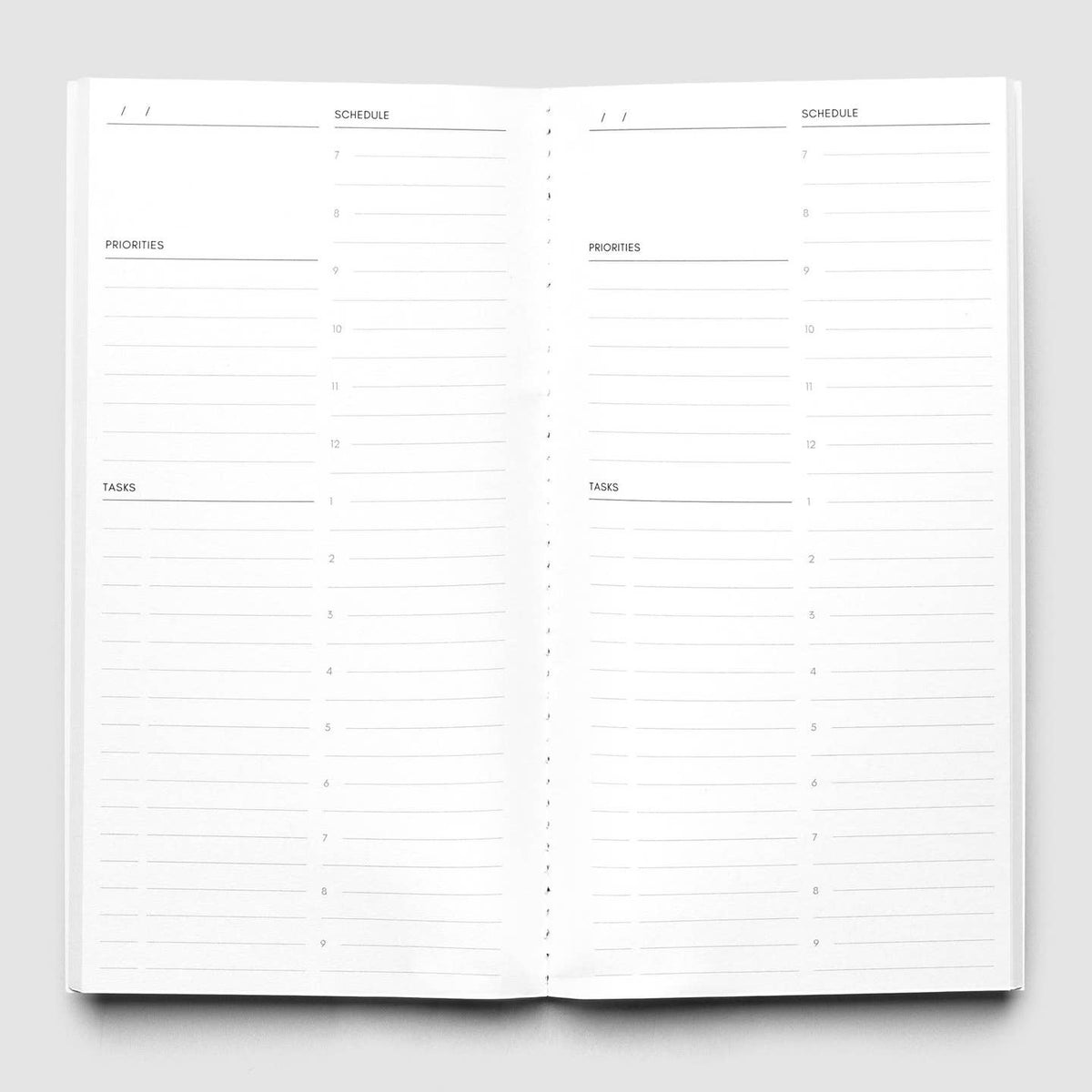 Internal page spread of Cloth & Paper Daily Lined notebook insert