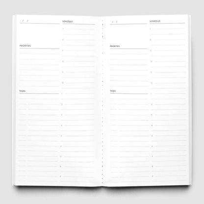 Internal page spread of Cloth & Paper Daily Lined notebook insert