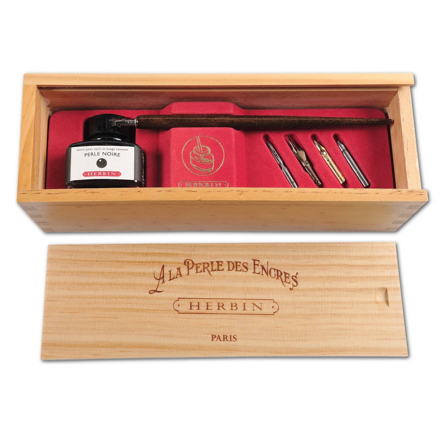 Jacques Herbin Wooden Box Set of Ink & Brause Nibs - Odd Nodd Art Supply