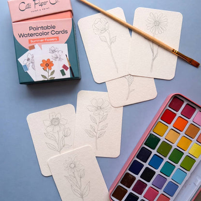 Paintable Watercolor Card Deck
