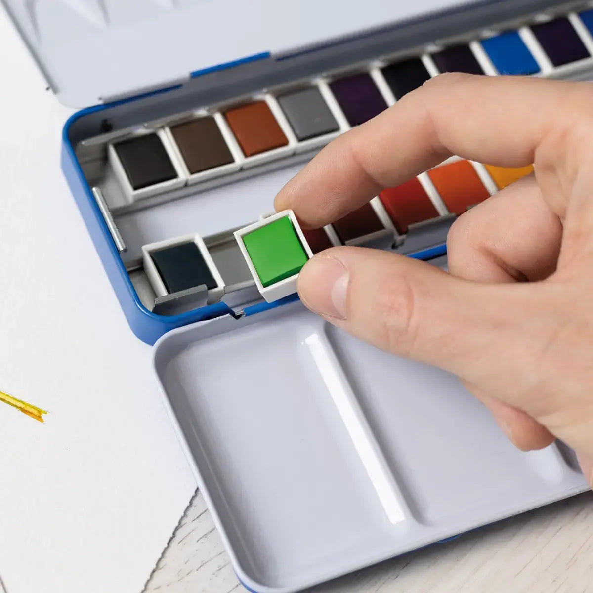 Empty Metal Watercolor Pan Pallete