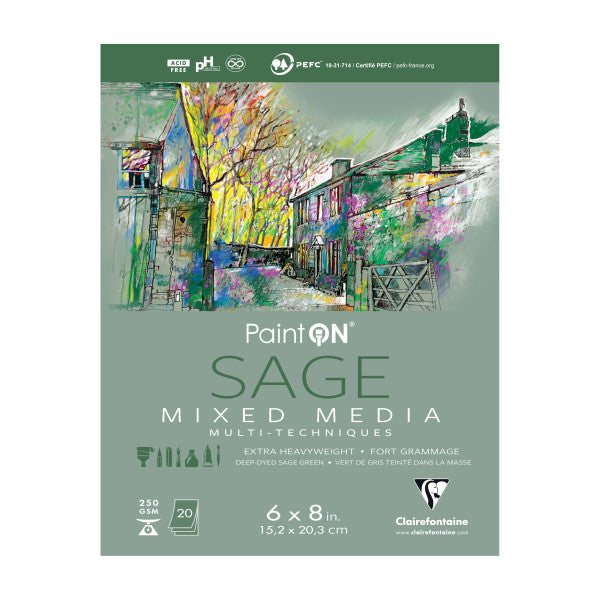 Sage Clairefontaine Paint ON Mixed Media Pads - Odd Nodd Art Supply