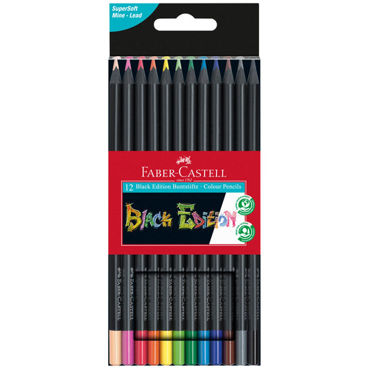 12 Set Faber Black Edition Colored Pencils - Odd Nodd Art Supply