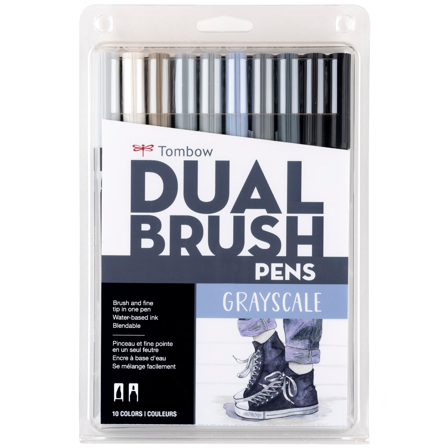 Greyscale Tombow Dual Brush Pen Sets - Odd Nodd Art Supply