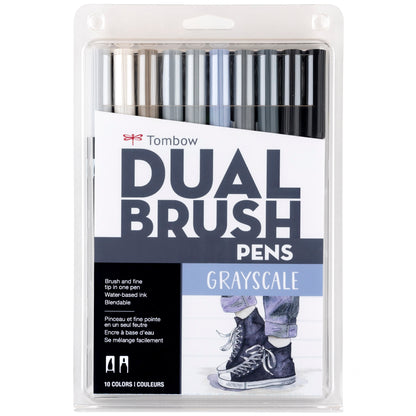 Greyscale Tombow Dual Brush Pen Sets - Odd Nodd Art Supply