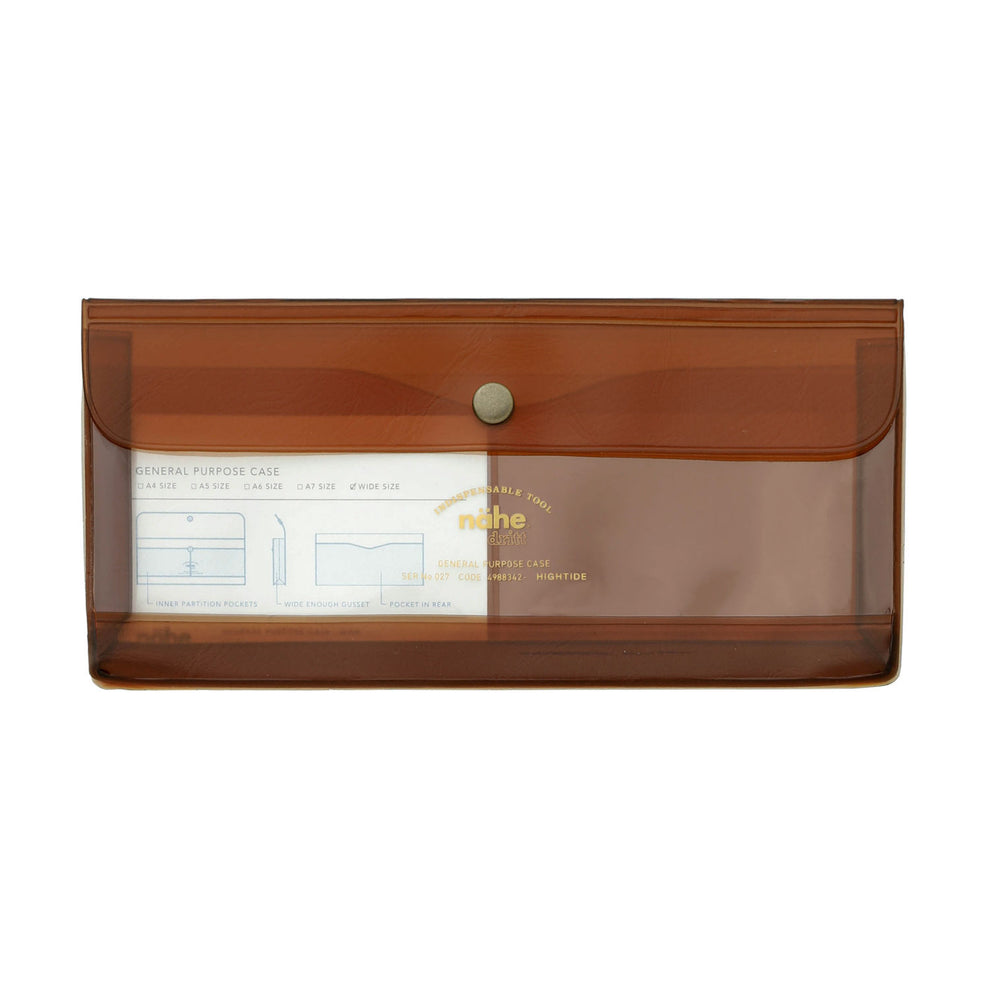 Nahe's General Purpose wide Organizer shown in clear brown on a white background