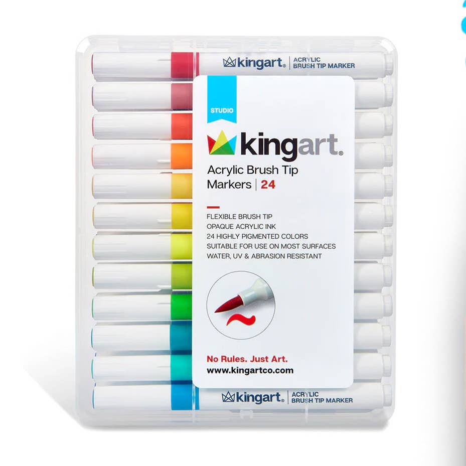 Brush 24 Acrylic Paint Markers - Odd Nodd Art Supply