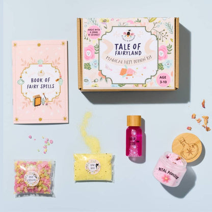 Retail packaging and contents of the Tale of Fairyland Magic Potion Kit