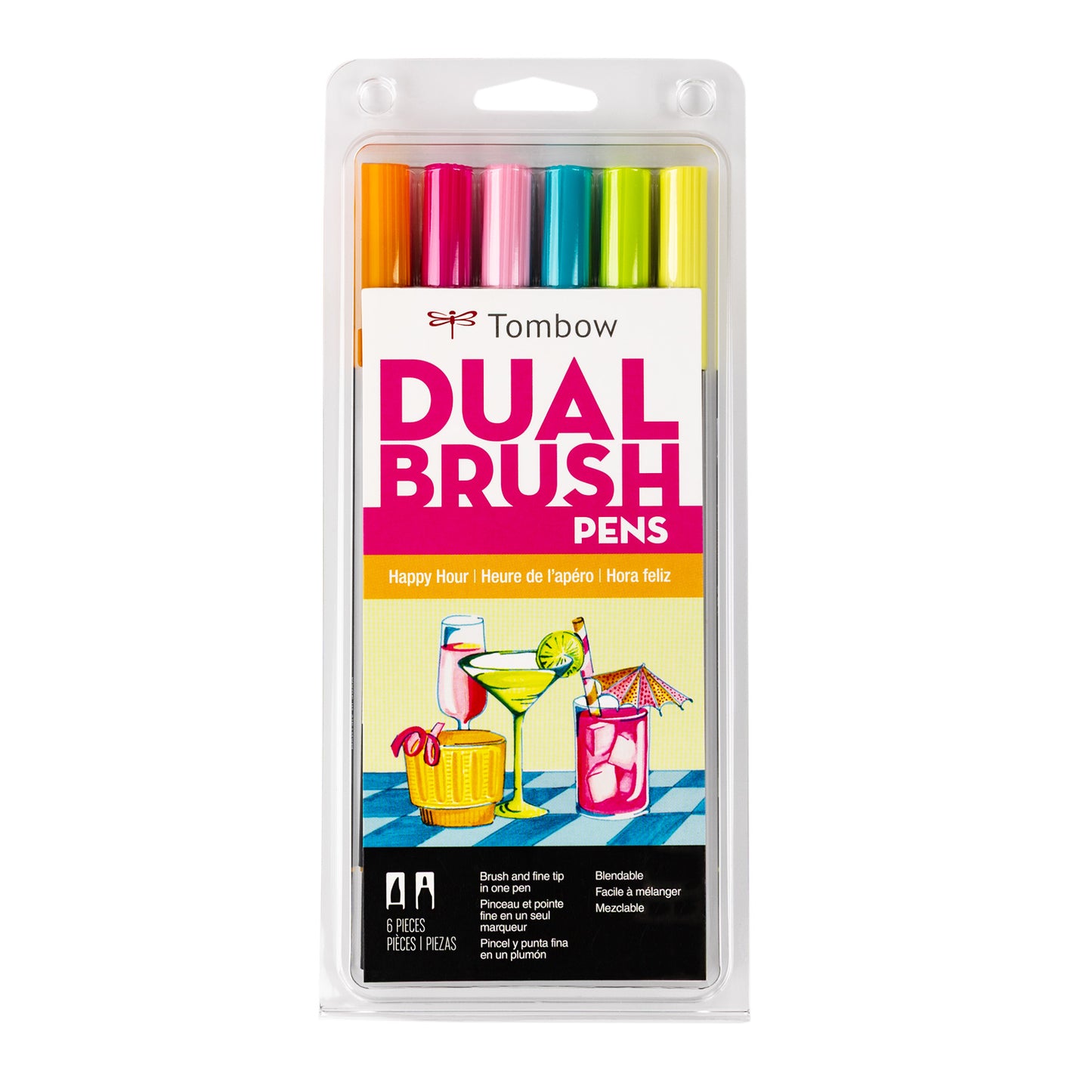 Happy Hour 6 Dual Brush Pen Sets - Odd Nodd Art Supply