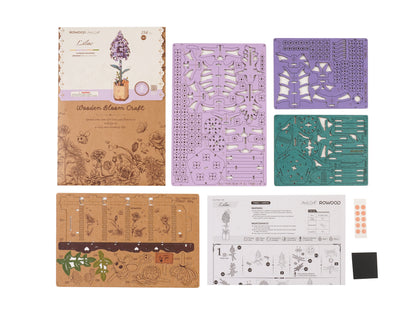 3D Wooden DIY Flower Puzzle Sets - Odd Nodd Art Supply