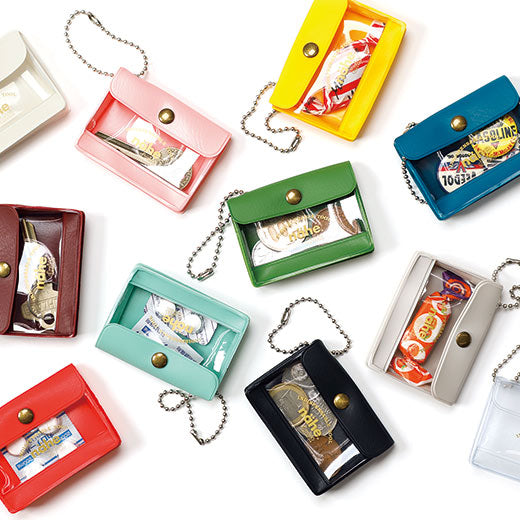 Collection of a variety of colors of Nahe's key chain sized General Purpose Case on white background