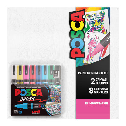 Rainbow POSCA Paint-By-Number Canvas Kit including Markers - Odd Nodd Art Supply