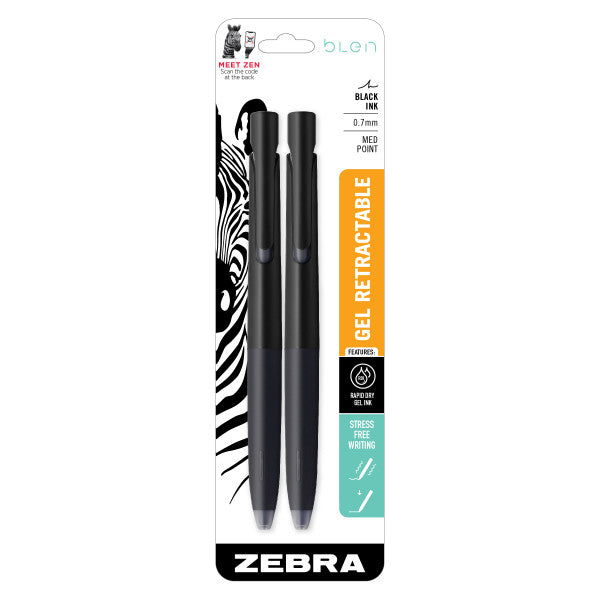 Zebra Blen Retractable Pen - Odd Nodd Art Supply