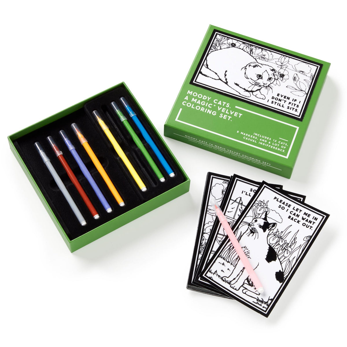 Moody Cats Magic Velvet Coloring Set - Odd Nodd Art Supply