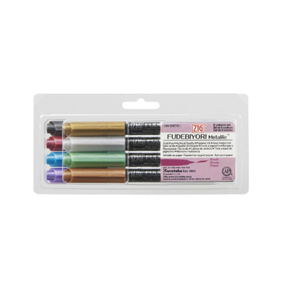 Kuretake ZIg Metallic Fudebiyori brush pen set