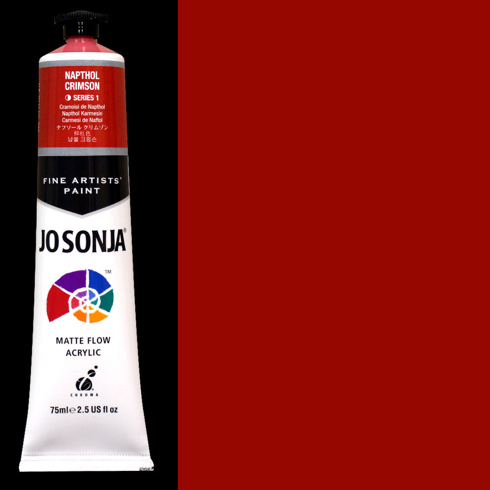 Napthol Crimson Jo Sonja Matte Flow Acrylic Paint - Odd Nodd Art Supply