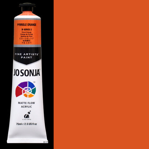 Pyrrole Orange Jo Sonja Matte Flow Acrylic Paint - Odd Nodd Art Supply