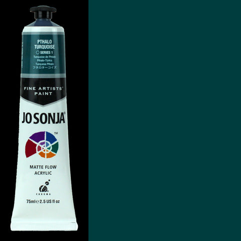 Pthalo Turquoise Jo Sonja Matte Flow Acrylic Paint - Odd Nodd Art Supply