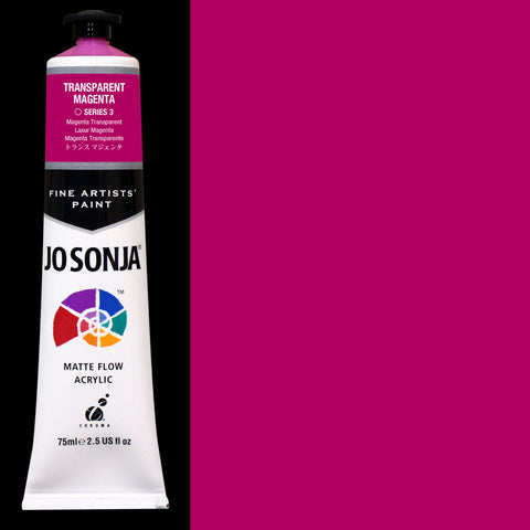 Transparent Magenta Jo Sonja Matte Flow Acrylic Paint - Odd Nodd Art Supply