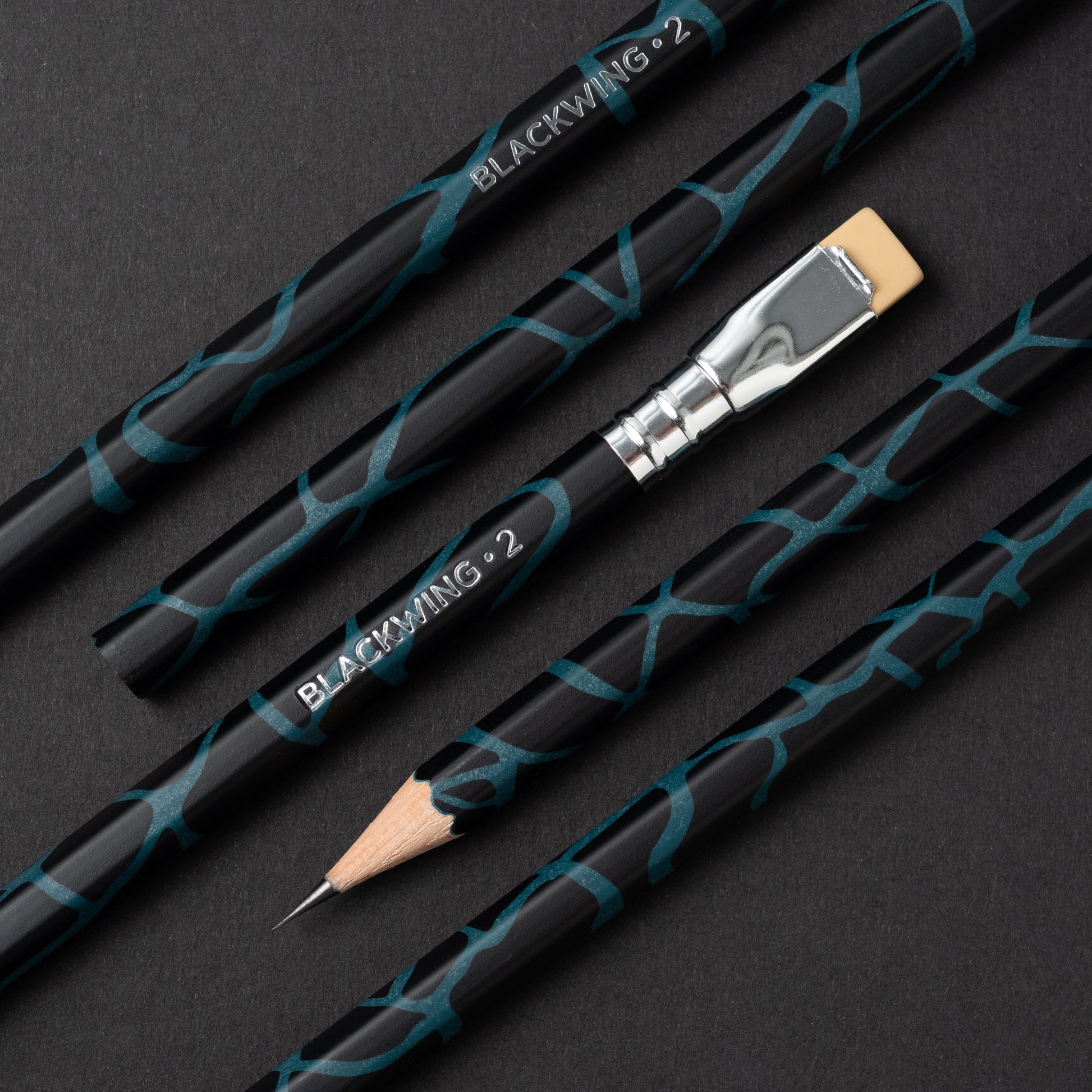 Blackwing Volumes #2 Pencils (Set of 12) - Cracked Glow-In-The-Dark - Odd Nodd Art Supply