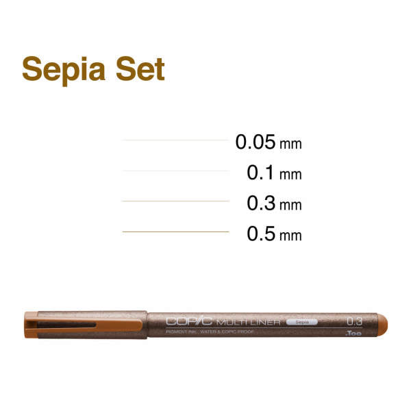 Sepia COPIC Multiliner Sets - Odd Nodd Art Supply