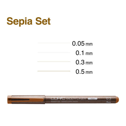 Sepia COPIC Multiliner Sets - Odd Nodd Art Supply