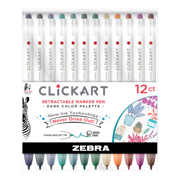 ClickArt Retractable Marker Pen Sets Dark Palette - Odd Nodd Art Supply