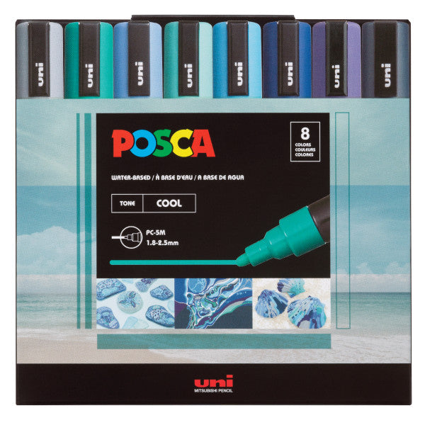 5M Cool 8 POSCA Acrylic Paint Marker Sets - Odd Nodd Art Supply