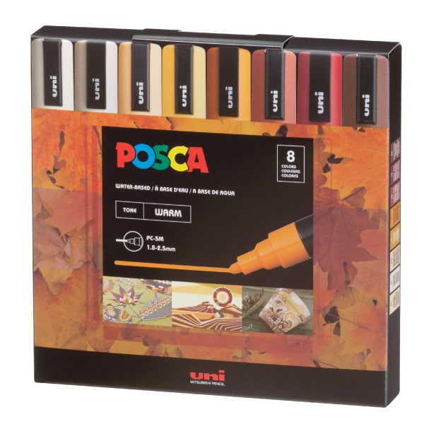 5M Warm 8 POSCA Acrylic Paint Marker Sets - Odd Nodd Art Supply