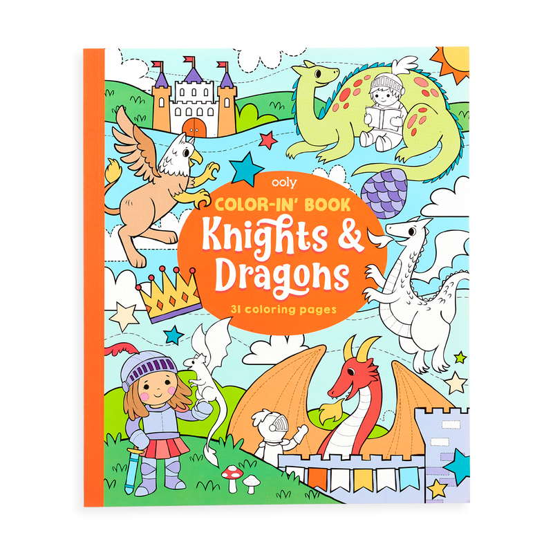 Knights & Dragons Color-In' Books for Kids - Odd Nodd Art Supply