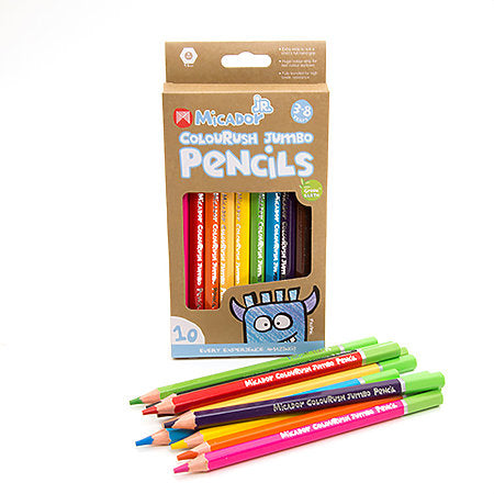 ColouRush Jumbo Pencils 10-Color Pack - Odd Nodd Art Supply