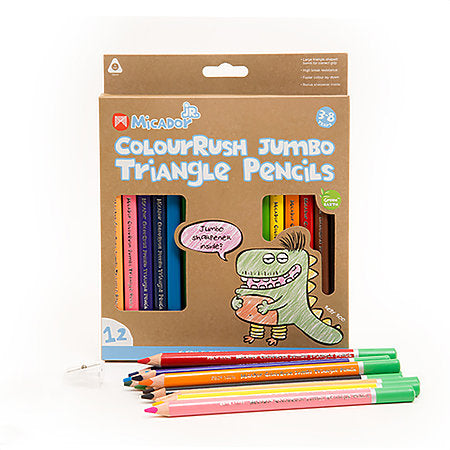 ColouRush Jumbo Triangle Pencils 12-Color Pack - Odd Nodd Art Supply
