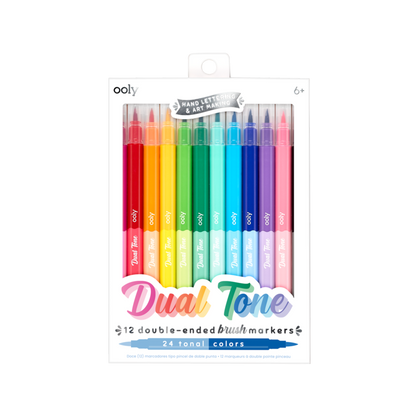 Dual Tone Double Ended Brush Markers 12/24 Set - Odd Nodd Art Supply