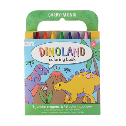 Dinoland Carry Along Crayon and Coloring Book Kits - Odd Nodd Art Supply