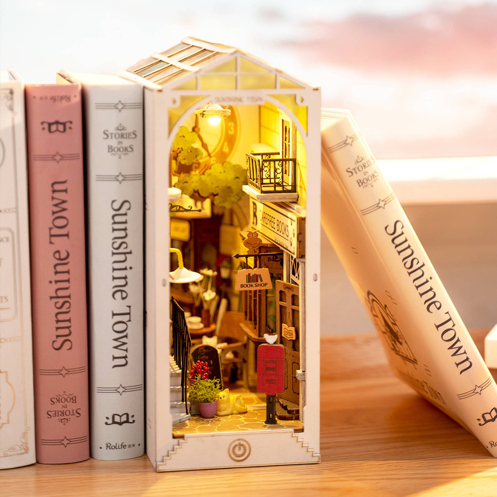 Rolife Wonderland Bookstore DIY Book Nook Shelf Insert DIY Mini Dollhouse  Gifts