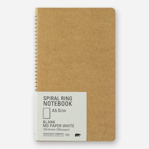 A5 Slim Spiral Notebook Blank MD Paper Traveler's Company - Odd Nodd Art Supply