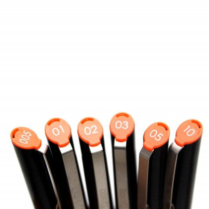Graphic Liner Needle Point Drawing Pigment Ink 6 Pen Set by Ohto - Odd Nodd Art Supply