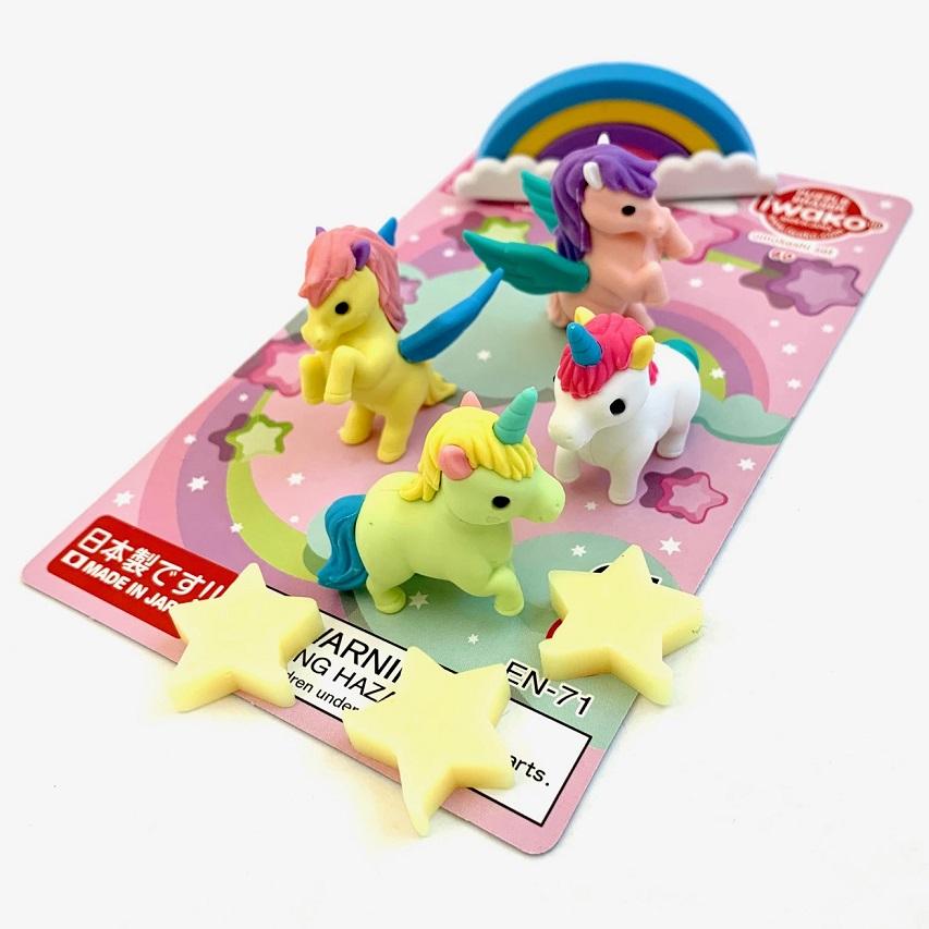 Iwako Unicorn and Pegasus Puzzle Erasers Set - Odd Nodd Art Supply