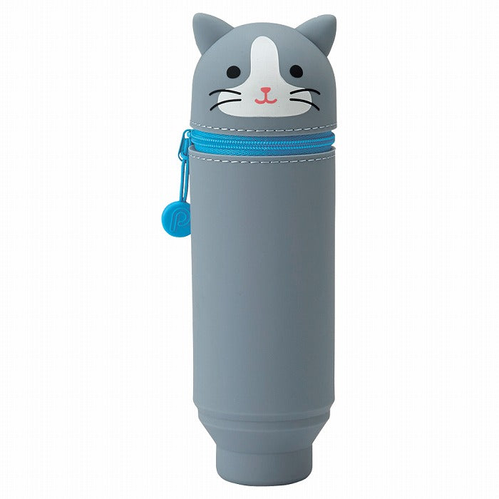 Grey Cat Animal Stand Pen and Pencil Case - Odd Nodd Art Supply