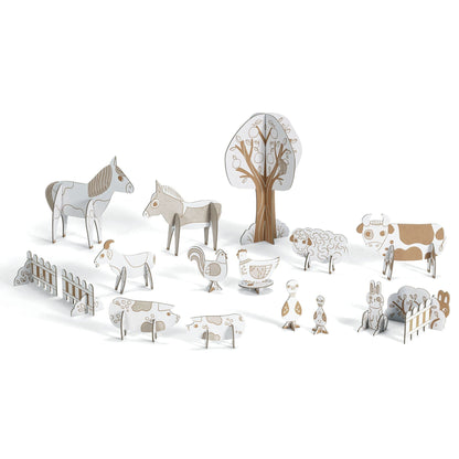 Animal Blanks Kid's DIY Color Assemble Play Craft Kit - Odd Nodd Art Supply
