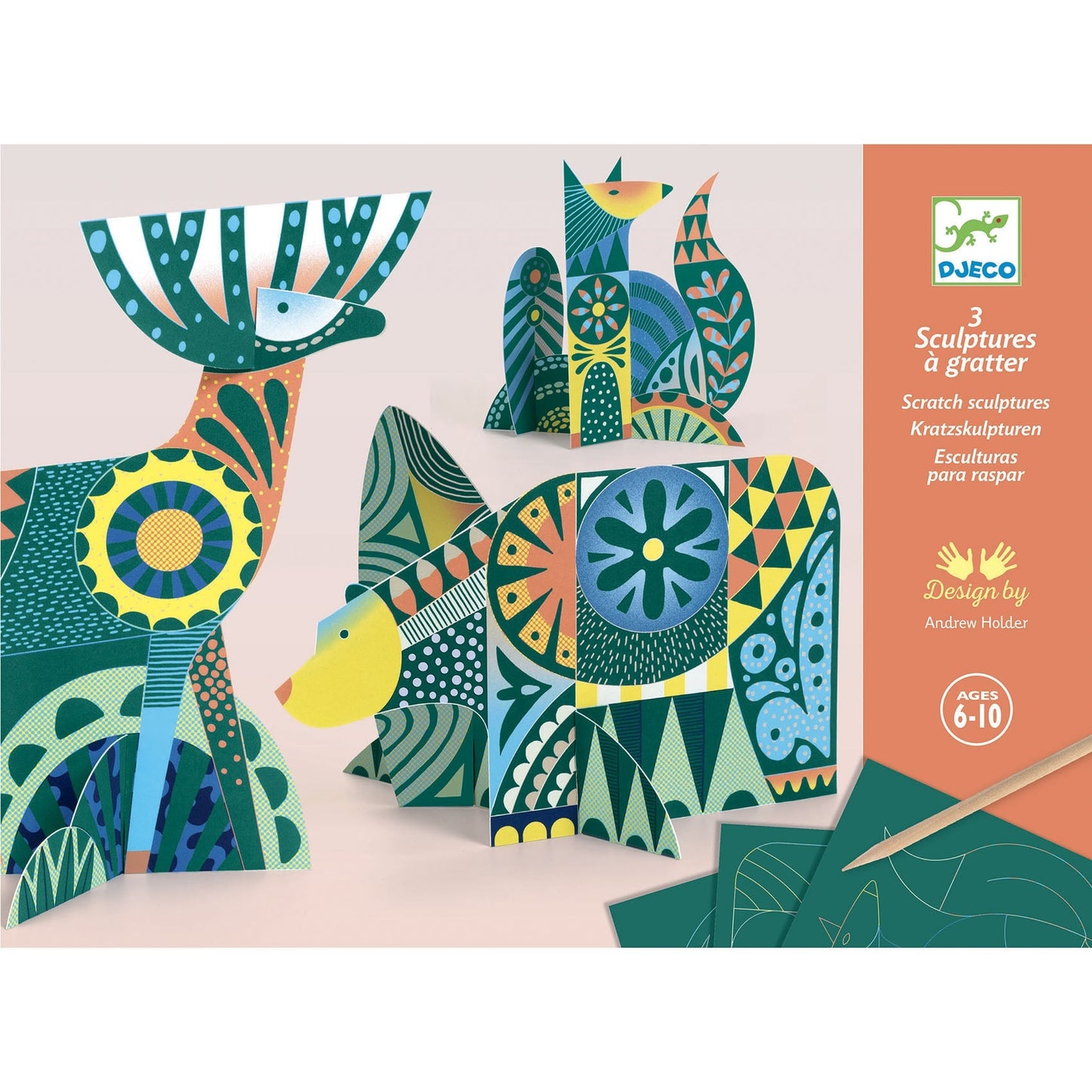 Scratch Card Sculptures Activity Set Animals - Odd Nodd Art Supply