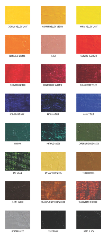 Gamblin 1980 Oil Paints Color Chart - Odd Nodd Art Supply
