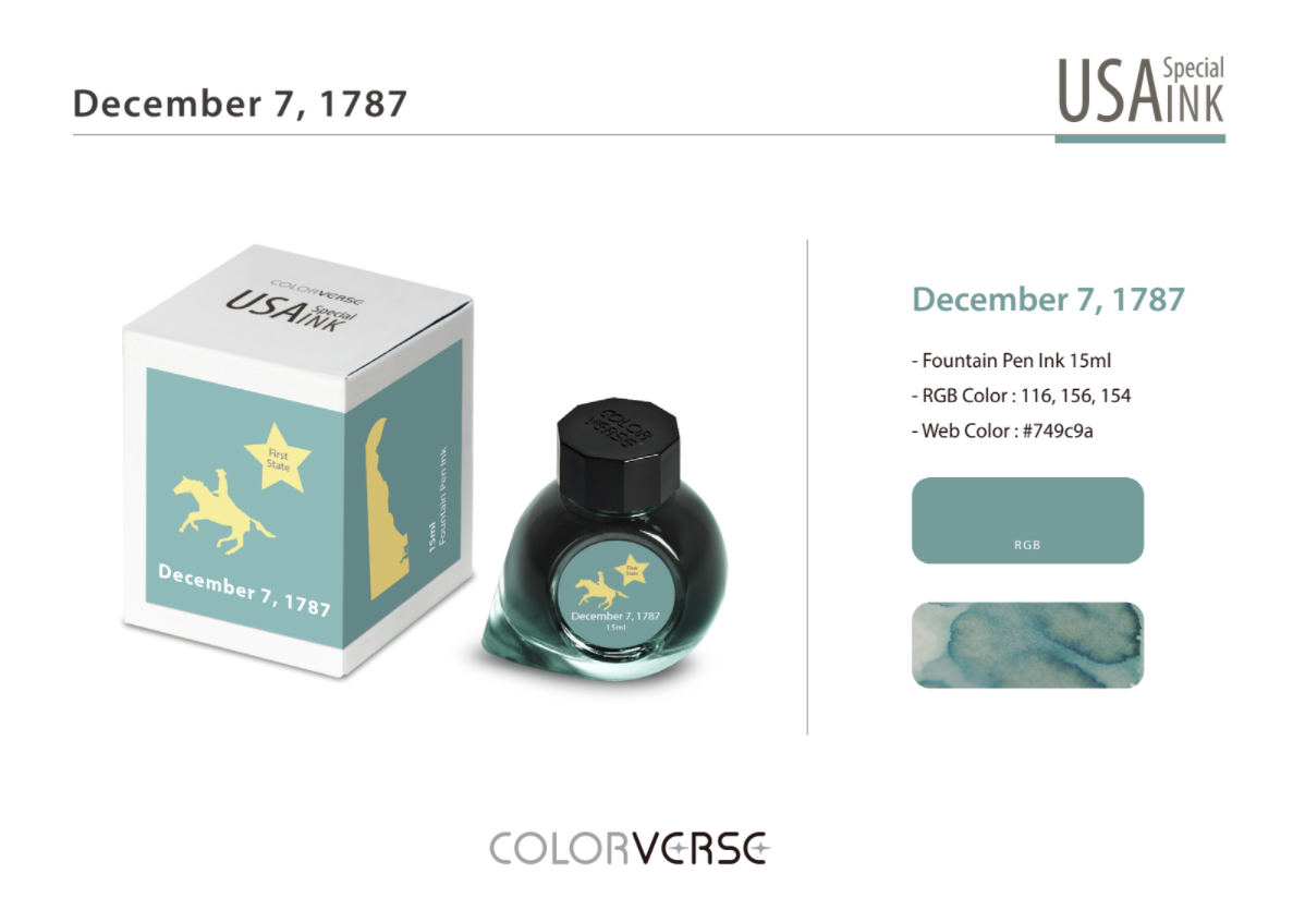 Colorverse USA Special Fountain Pen Ink - Odd Nodd Art Supply December 7, 1787