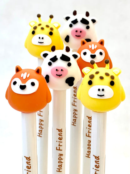 Happy Animal Friends Retractable Gel Pen - Odd Nodd Art Supply